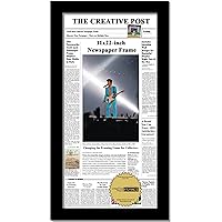 Creative Picture Frames 11x22-inch Black Newspaper Frame with Glass Face to Hold 11 x 22” Assorted Media Includes Installed Wall Hangers