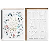 Hallmark Signature Thank You Cards, Heart of Gold (2 Cards with Envelopes) for Nurses Day, Admin Professionals Day, Teacher Appreciation and More