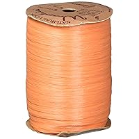 Berwick Craft Matte 1/4'' Wide Raffia Ribbon, Orange, 100 Yards