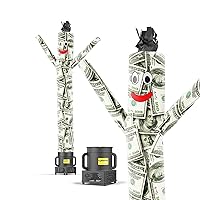 LookOurWay Air Dancers Inflatable Tube Man Set - 7ft Tall Wacky Waving Inflatable Dancing Tube Guy with Weather Resistant Blower - Character Money Theme - Billionaire