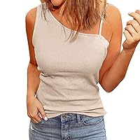 Tank Top for Women Summer Tops European And American Women's Summer New Solid Color Single Shoulder Suspender