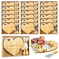 18 Set Heart Shaped Cheese Board with Knife and Love Bulk Valentines Day Cheese Board with Box for Bridal Party Favors Shower Gifts Wedding