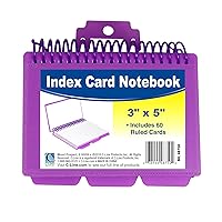 C-Line Spiral Bound Index Card Notebook with Tabs, Includes 60 Ruled 3 x 5 Inch Index Cards, 1 Notebook, Color May Vary (48750)