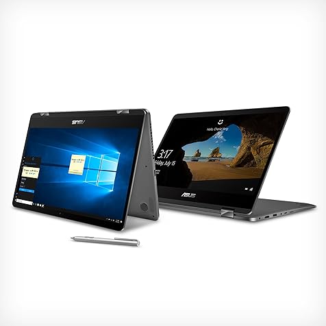 ASUS ZenBook Flip 14 UX461UN-DS74T Notebook (Windows 10 Home, Intel Core i7-8550U, 14" LED-Lit Screen, Storage: 512 GB, RAM: 16 GB) Slate Grey