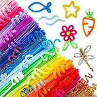 Arteza Chenille Stems, 12 inches, Set of 650, 10 Glitter Colors and 25 Vibrant Colors, Art Supplies for Pipe Cleaner Crafts & DIY Craft Projects