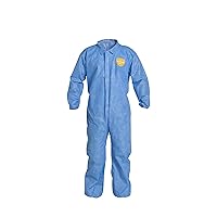 DuPont ProShield 10 Disposable Protective Coverall with Serged Seams, Elastic Cuff and Ankles, Blue, Large, 25-Pack
