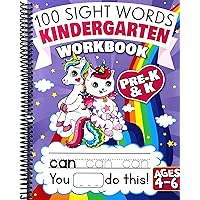 100 Sight Words Kindergarten Workbook Ages 4-6: A Whimsical Learn to Read & Write Adventure Activity Book for Kids with Unicorns, Mermaids, & More: ... Flash Cards! (Learning Activities Workbooks) 100 Sight Words Kindergarten Workbook Ages 4-6: A Whimsical Learn to Read & Write Adventure Activity Book for Kids with Unicorns, Mermaids, & More: ... Flash Cards! (Learning Activities Workbooks) Spiral-bound Paperback
