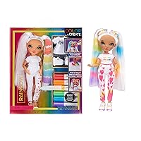 Rainbow High Color & Create Fashion DIY Doll with Washable Rainbow Markers, Green Eyes, Straight Hair in 2 Pig Tails, Bonus Top & Shoes. Color, Create, Play, Rinse and Repeat. Creative 4-12+