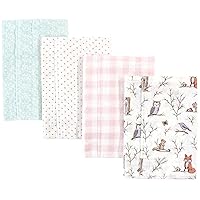 Hudson Baby Unisex Baby Cotton Flannel Burp Cloths, Enchanted Forest, One Size