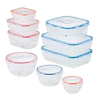 Easy Essentials Color Mates Food Storage lids/Airtight containers, BPA Free, 18 Piece, Clear