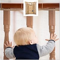 Roving Cove Stair Banister Guard 15ft x 3ft, Railing Safety Net for Baby Proofing, Child Safety Gate Cover, Balcony Mesh Netting, Almond Brown