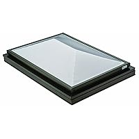 SUN R2030 DHPL TGZ 50CC2 840B BZ 2-Feet by 3-Feet Triple Glazed Manually Venting Curb-Mounted Prismatic Double Hip Skylight, Bronze