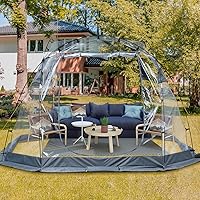 RUNBOW Outdoor Bubble Tent, 10' x 10' Portable Transparent Tent 4-6 Person Screen House for Camping Backyard Star Watching - Weather Proof Cold Protection Tent
