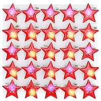 25Pcs Christmas Brooch,plplaaoo Five Pointed Star Shaped LED Halloween Brooch, Christmas Pin Badge, for Children Gift Halloween Christmas Holiday Party Favors Giveaways, LED Brooch Christmas Broo