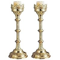Design Toscano TE1038-Parent Chartres Cathedral Gothic Estate Candlestick Size: 19