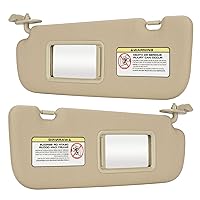 Beige Driver Left + Passenger Right Side Sun Visor Replacement Compatible with 2011 2012 2013 2014 2015 Hyundai Elantra Replace 852103X000TX 852203X000TX