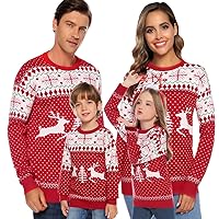 Matching Family Reindeer Christmas Sweater Ugly Funny Xmas Jumper Holiday Pullover Tops