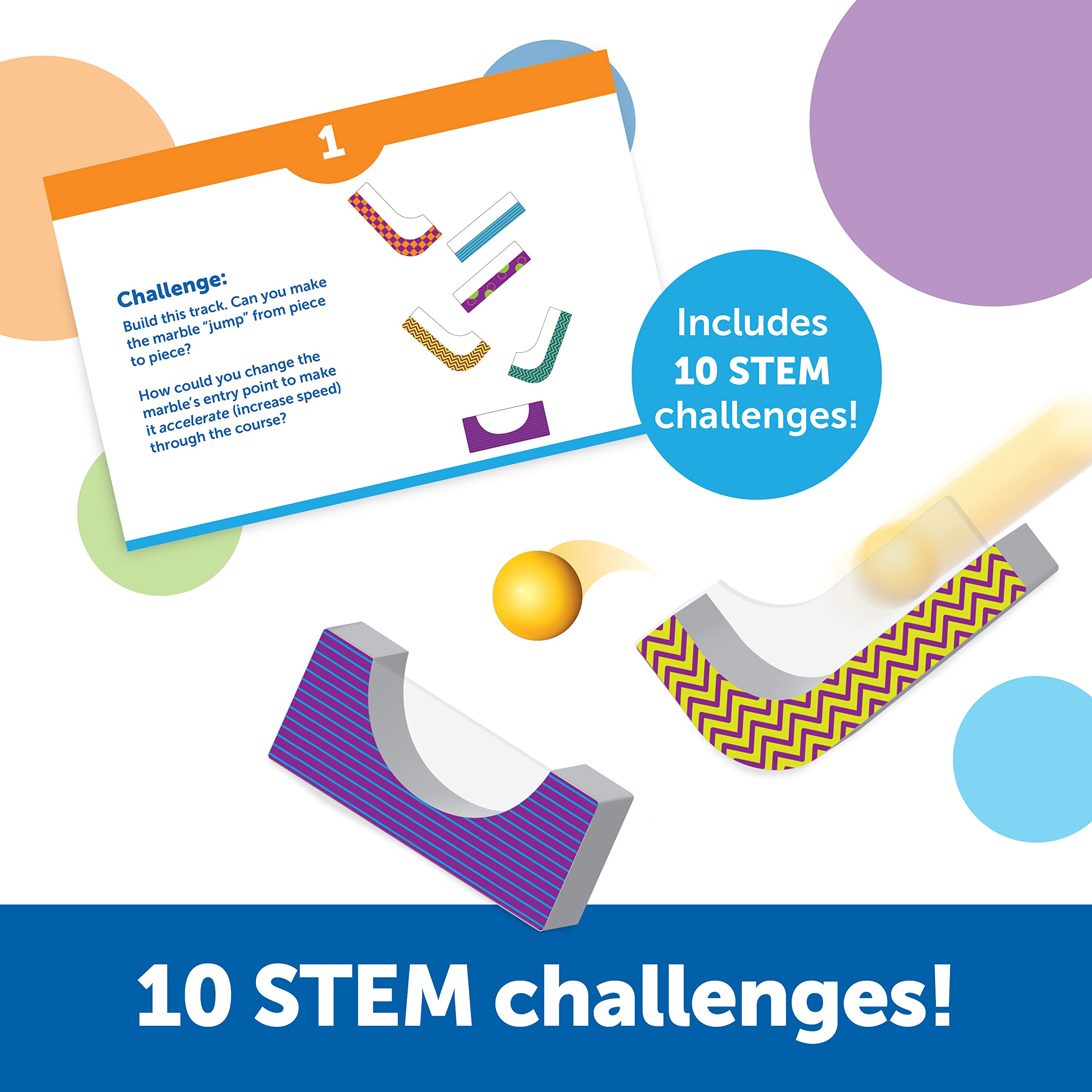 Learning Resources STEM Explorers Marble Runners - 18 Pieces, Ages 5+ STEM Toys and Activities for Kids, Brain Teaser Toys and Games, Kindergarten Games