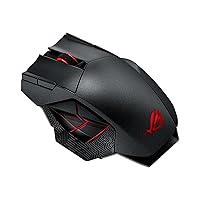 RGB Laser Gaming Mouse - ROG Spatha | Wireless/Wired Gaming Mouse for PC | for Right-Handed Gamers | 8200 DPI Laser Sensor | Ultra-Precise Mouse Tracking for MMO Games | 3D Printer Friendly