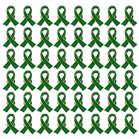 Mental Health Awareness Pin 50 Pcs Green Ribbon Pins Liver Cancer Cerebral Palsy Organ Donation Awareness Products
