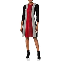 Jessica Howard Women's Long Sleeve Striped Sweater Knit Dress