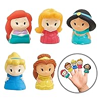Disney Princess 5 Piece Finger Puppet Set - Party Favors, Educational, Bath Toys, Floating Pool Toys, Beach Toys, Finger Toys, Playtime