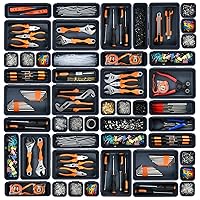 【𝟯𝟮𝗣𝗖𝗦】A-LUGEI Tool Box Organizer Tray Divider Set, Desk Drawer Organizer, Garage Organization and Storage Toolbox Accessories for Rolling Tool Chest Cart Cabinet Work Bench Small Parts Hardware