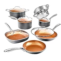 Gotham Steel 12 Pc Ceramic Pots and Pans Set Non Stick Cookware Set with Ultra Nonstick Ceramic Coating by Chef Daniel Green, 100% PFOA Free, Stay Cool Handles, Dishwasher and Oven Safe - 2024 Edition