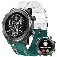 Smart Watch for Men (Answer/Dial), 1.3 Inch HD Touch Screen Fitness Tracker with Sleep Monitor, 123 Sports Modes, IP67 Waterproof Smart Watch for Android iOS (Green)