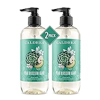 Caldrea Hand Wash Soap, Aloe Vera Gel, Olive Oil and Essential Oils to Cleanse and Condition, Pear Blossom Agave, 10.8 oz, 2 Pack