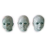 creSet 3 Zombie Baby Doll Heads Creepy Halloween Decor