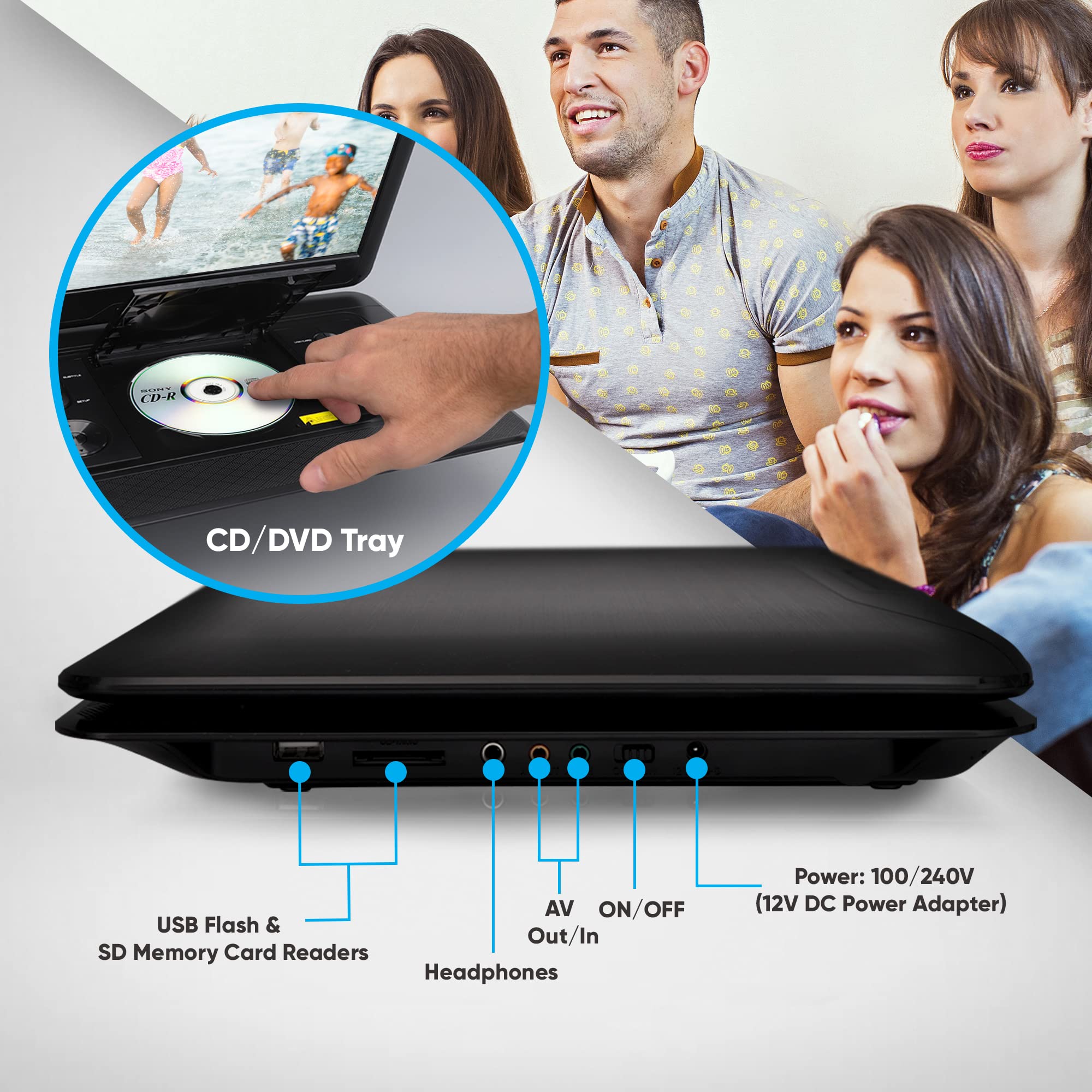 Portable CD/DVD Player - 15.6