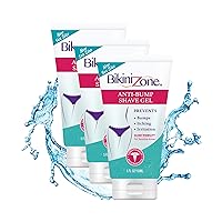 Bikini Zone Anti-Bumps Shave Gel - Close Shave w/No Bumps, Irritation, or Ingrown Hairs - Dermatologist Recommended - Clear Full Body Shaving Cream﻿ (5 OZ, Pack of 3)