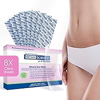 Combo Pack for C-Section Recovery - 8 Silicone Scar Strips and Silicone Gel Scar Diminishing Serum, 18ml