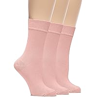 Womens Bamboo Dress Socks, Thin Soft Crew Socks for Business &Trouser & Casual & Non-Binding, 3-6 Pairs