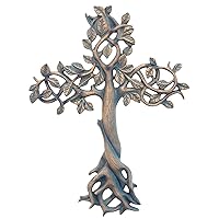Top Brass Tree of Life Wall Cross 11 1/2