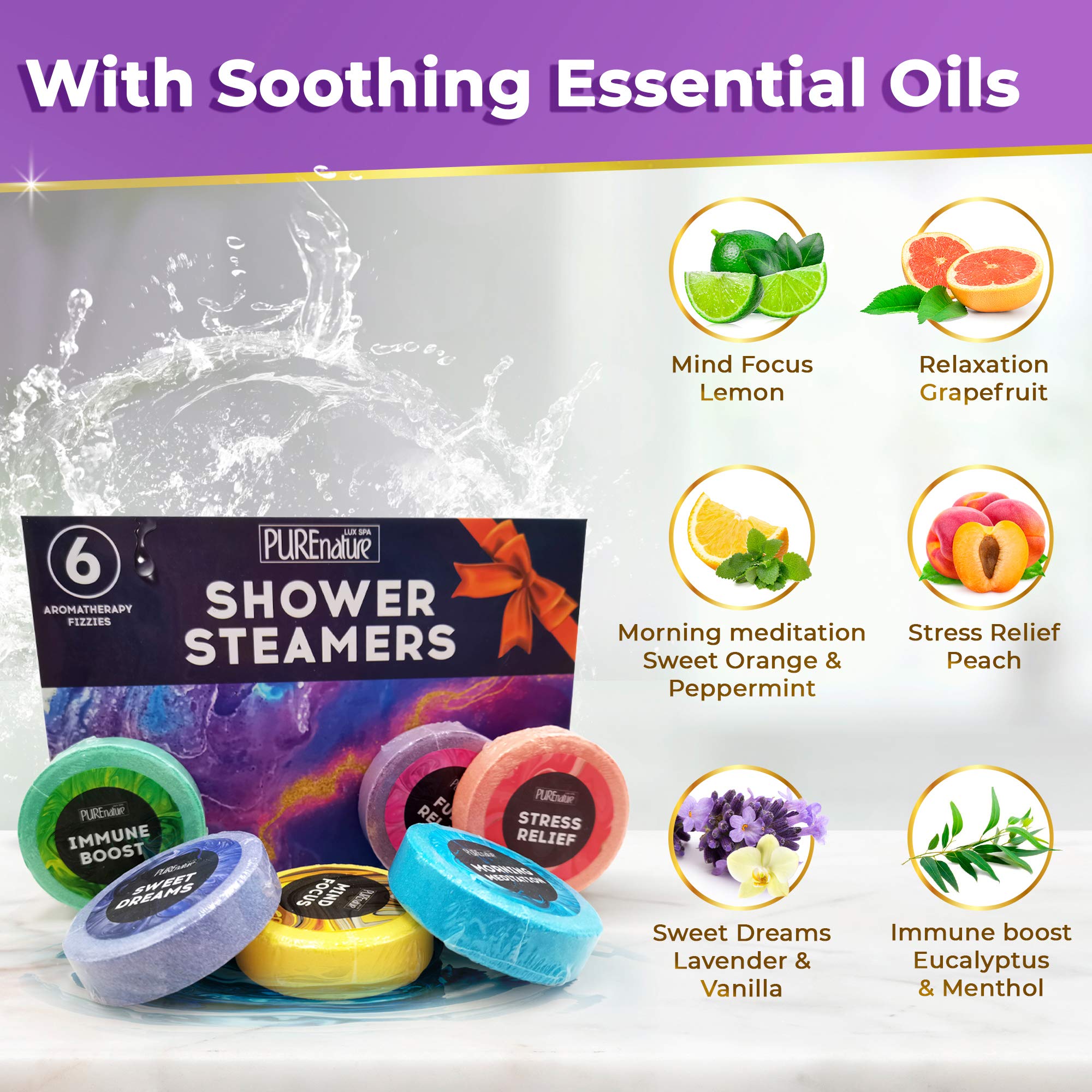 Aromatherapy Shower Steamers and Bath Bombs Gift Set - Stress Relief and Relaxation Spa Gifts for Women and Mom Who Has Everything - Relaxing Tablets with Eucalyptus, Lavender for Relaxation.