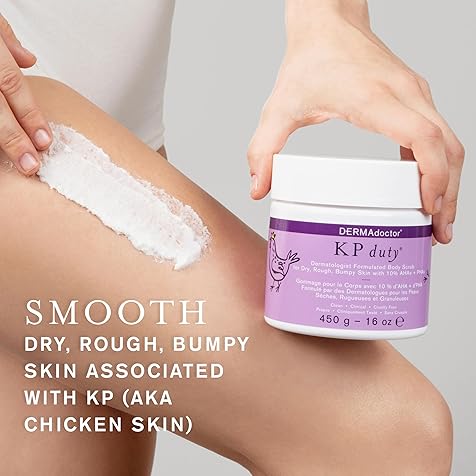 DERMAdoctor KP Duty Dermatologist Formulated Body Scrub Exfoliant for Keratosis Pilaris and Dry, Rough, Bumpy Skin with 10% AHAs + PHAs