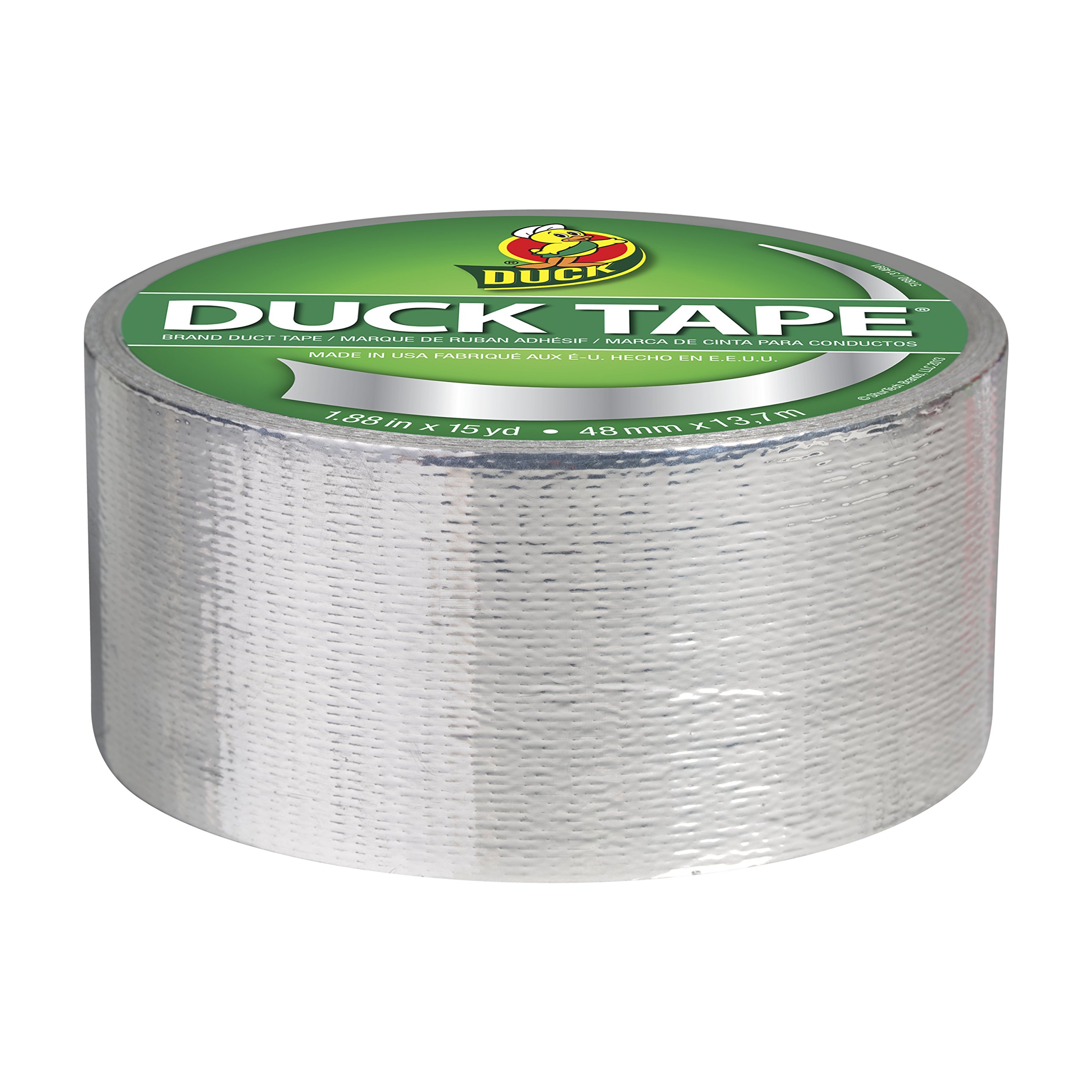 Duck Brand 283713 Metallic Duct Tape Single Roll, 1.88 Inches x 15 Yards, Chrome