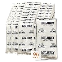 AVIDITI Ice-Brix Ice Packs: Food-Safe Reusable Refrigerant Gel Ice Packs for Instant Reliable Cold in Coolers, Shipping, or Lunch Box - 5” x 2 ¾”, (96 Pack)
