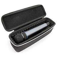 CASEMATIX Wireless Microphone Case Compatible with Two Wireless Mic System Microphones Up To 10.75