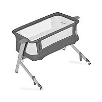 Skylar Bassinet and Bedside Sleeper in Grey, Lightweight and Portable Baby Bassinet, Five Position Adjustable Height, Easy to Fold and Carry Travel Bassinet, JPMA Certified