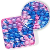 LinaSmile Fidget Toy Plopp Plop Spiel Popit Pop-it Farbverlauf Blau Pink Weiß 