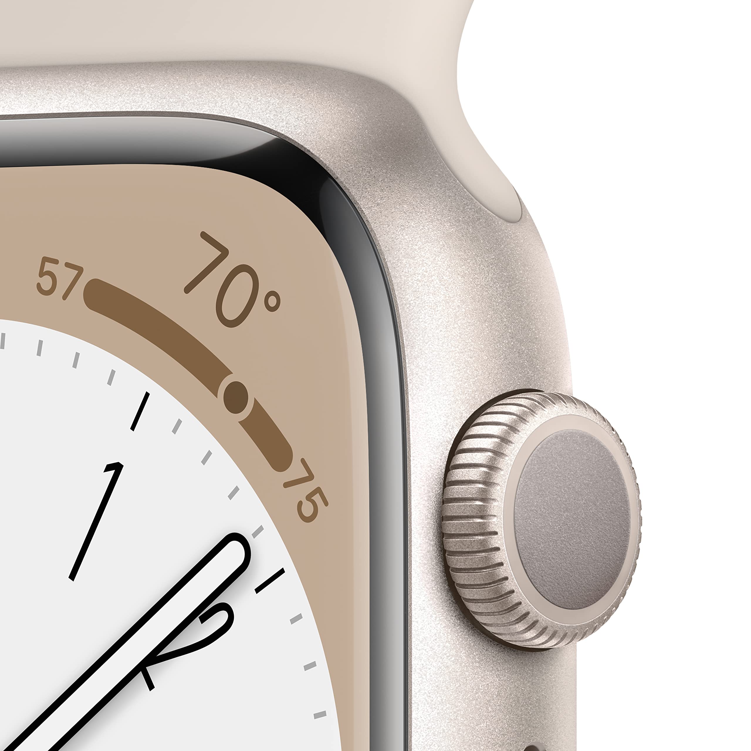 Apple Watch Series 8 (GPS, 41MM) - Starlight Aluminum Case with Starlight Sport Band (Renewed Premium)