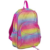 Eastsport Mesh Hiking Backpack Lightweight Bungee See Through for Travel, College, Swim, Gym Bag, Pink Ombre
