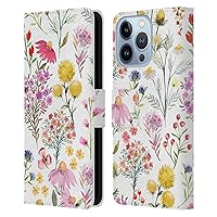 Head Case Designs Officially Licensed Ninola Delicate Botanical Patterns Leather Book Wallet Case Cover Compatible with Apple iPhone 13 Pro