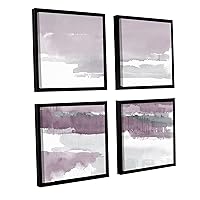 Mike Schick ''Amethyst Wetlands'' 4 Piece Floater Framed Canvas Sqare Set, 48X48
