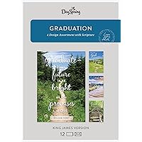 DaySpring - Paths Graduation - King James Version - 12 Boxed cards & Envelopes (4 Design Assortment with Scripture) - Graduate Your Future is as Bright as the Promises of God (J1336)