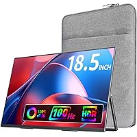 VisionOwl Large Portable Monitor-18.5 Inch Computer Gaming Display 100Hz 120% sRGB FHD 1080P USB-C HDMI IPS Screen for Laptop MacBook Surface PC PS4/PS5 Xbox with Kickstand VESA Mountable Speakers