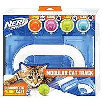 Nerf Cat Gift Set Box - 15in x 10in ABS Turbo Cat Track with 2 inch Hollow Ball and 2 inch Bell Ball and 2 inch LED Ball and 2 inch Catnip Ball